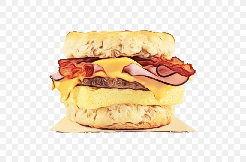 Food Fast Food Junk Food Breakfast Sandwich Dish, PNG, 500x540px, Watercolor, Bacon Sandwich, Breakfast Sandwich, Cheeseburger, Cuisine Download Free