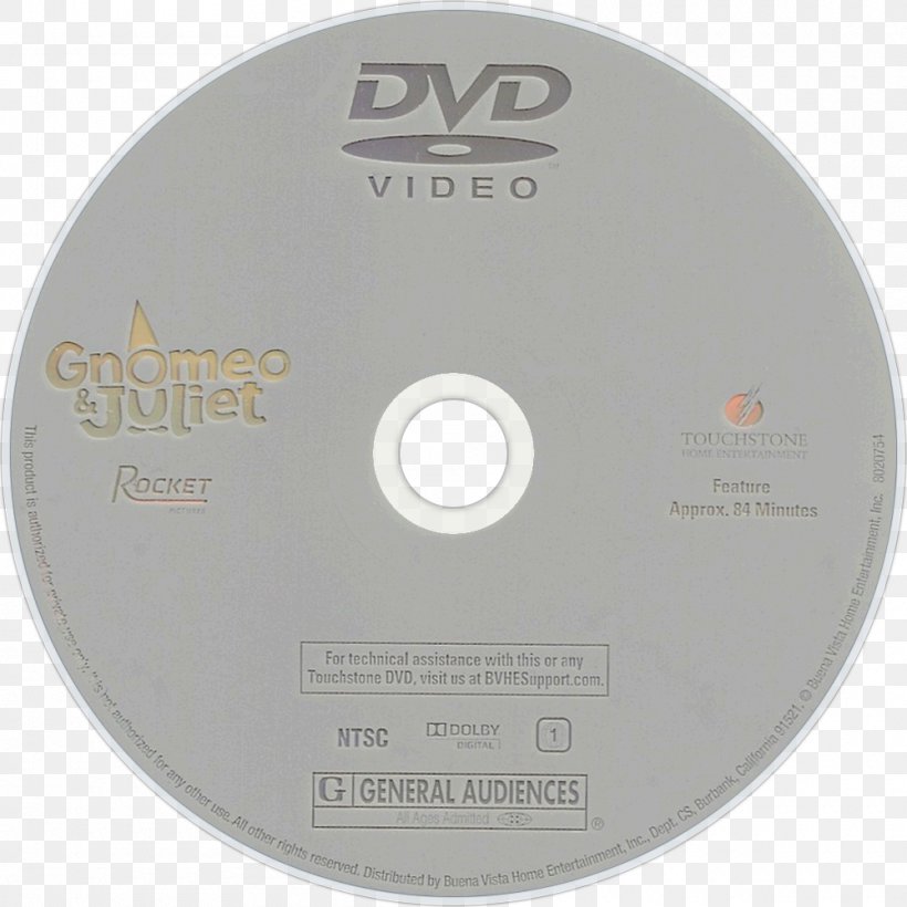 Gnomeo & Juliet Gnomeo & Juliet Compact Disc DVD, PNG, 1000x1000px, 2011, Juliet, Brand, Compact Disc, Data Storage Device Download Free