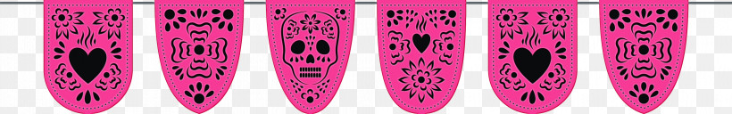 Pink M Petal Font Pattern Meter, PNG, 3969x622px, Mexican Bunting, Meter, Paint, Petal, Pink M Download Free