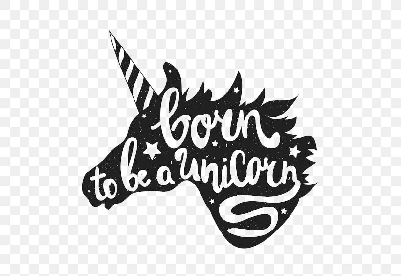 Unicorn T-shirt Lettering Text Clothing, PNG, 564x564px, Unicorn, Art, Black, Black And White, Brand Download Free