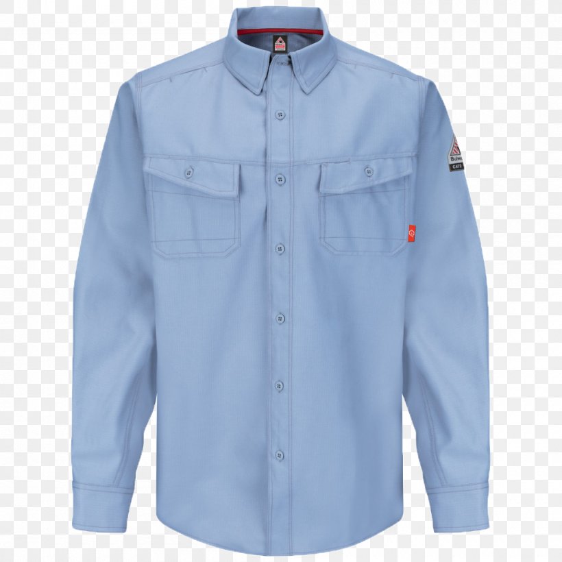 Dress Shirt Long-sleeved T-shirt Flame Retardant, PNG, 1000x1000px, Dress Shirt, Blue, Button, Clothing, Collar Download Free