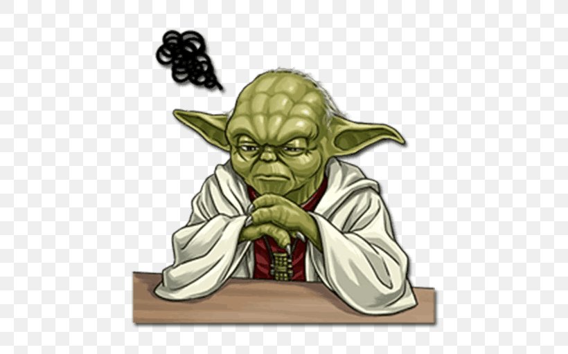 Yoda Sticker Telegram VKontakte, PNG, 512x512px, Yoda, Art, Cartoon, Fictional Character, Figurine Download Free