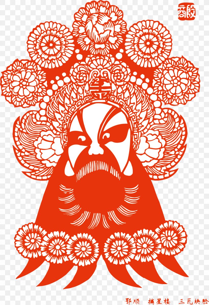 Chinese Paper Cutting Peking Opera Chinese Opera, PNG, 1050x1534px, Papercutting, Area, Art, Bag, Black And White Download Free