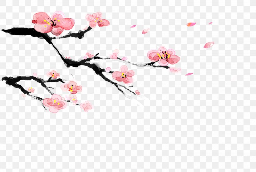 Red Plum Blossom Pink, PNG, 3050x2050px, Red, Blossom, Branch, Cherry Blossom, Color Download Free