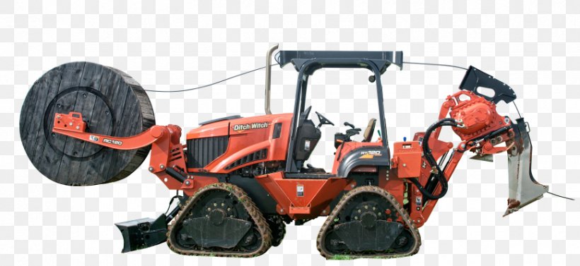 Tractor Machine Trencher Ditch Witch Plough, PNG, 868x400px, Tractor, Agricultural Machinery, Allterrain Vehicle, Architectural Engineering, Automotive Tire Download Free