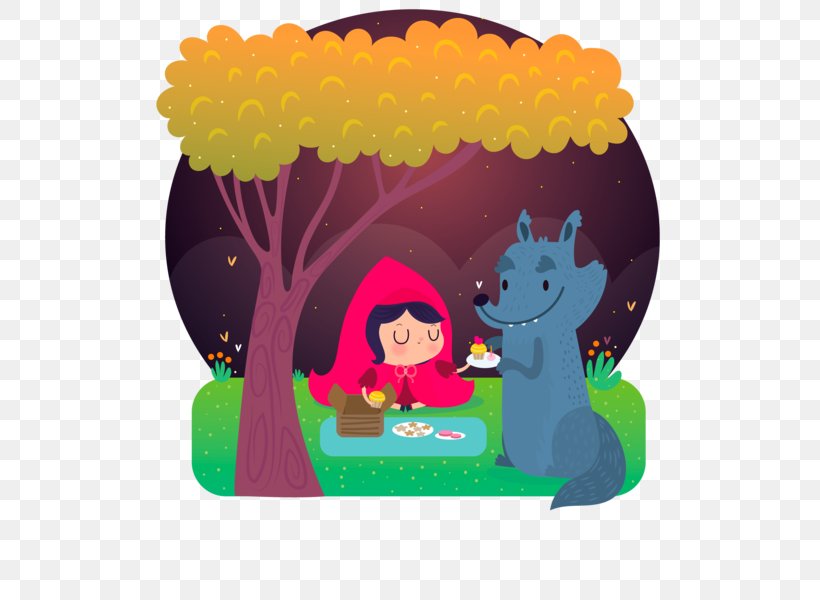 Little Red Riding Hood Illustration Cartoon Big Bad Wolf, PNG, 600x600px, Little Red Riding Hood, Big Bad Wolf, Cartoon, Fictional Character, Magenta Download Free
