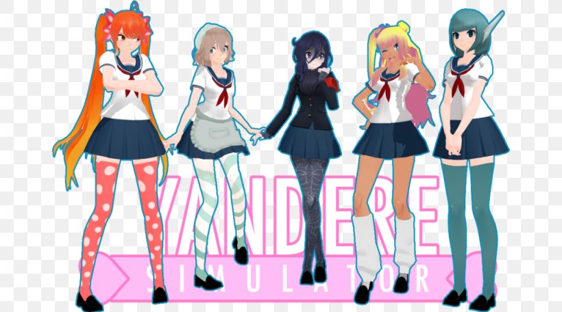 Yandere Simulator MikuMikuDance Game Art 3D Computer Graphics, PNG, 1024x570px, Watercolor, Cartoon, Flower, Frame, Heart Download Free