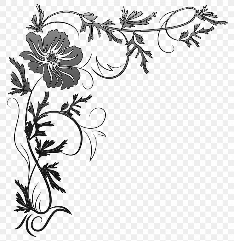 Floral Design Clip Art Decorative Borders Decorative Corners, PNG, 1312x1349px, Floral Design, Art, Artwork, Black, Black And White Download Free