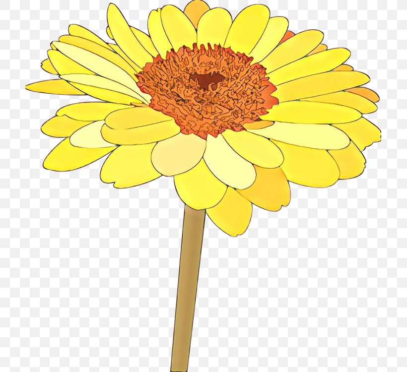 Sunflower, PNG, 717x750px, Cartoon, Cut Flowers, English Marigold, Flower, Flowering Plant Download Free
