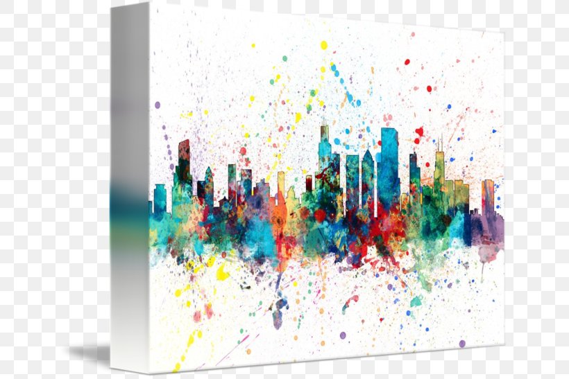 Chicago Graphic Design Canvas Print Art, PNG, 650x547px, Chicago, Art, Canvas, Canvas Print, Chicago Skyline Download Free