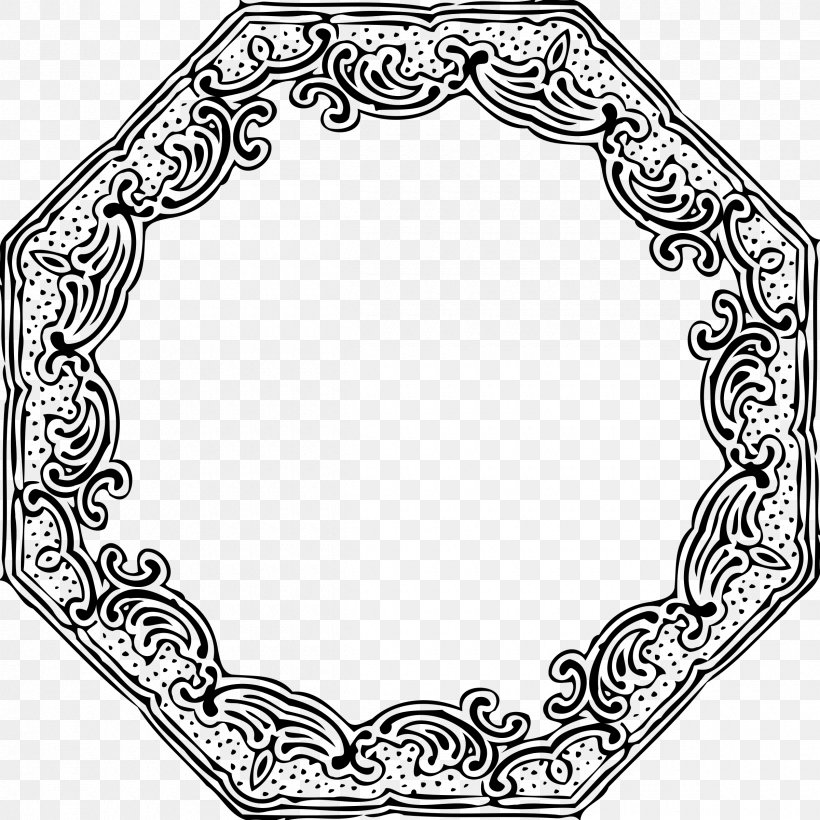 Picture Frames Clip Art, PNG, 2400x2400px, Picture Frames, Area, Black And White, Dishware, Line Art Download Free