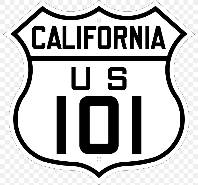 U.S. Route 101 In California U.S. Route 66 U.S. Route 287 U.S. Route 20, PNG, 792x768px, Us Route 101 In California, Area, Black, Black And White, Brand Download Free