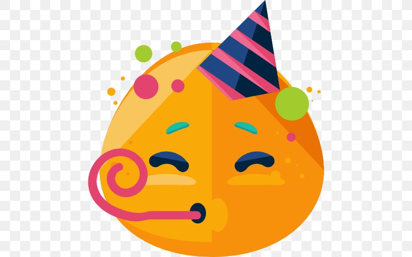 Emoticon Smiley Party Clip Art, PNG, 512x512px, Emoticon, Art, Emoji, Nose, Orange Download Free
