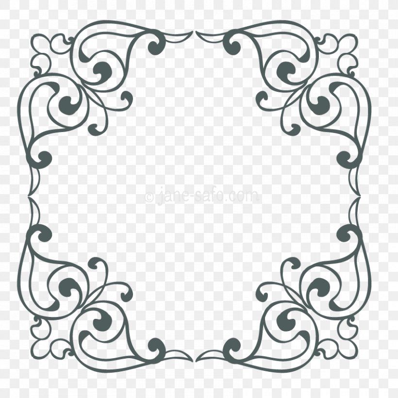 Picture Frames Pattern, PNG, 850x850px, Picture Frames, Area, Black, Black And White, Border Download Free