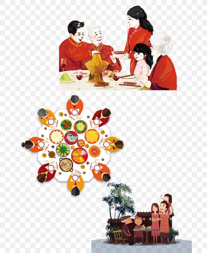 Reunion Dinner Chinese New Year Oudejaarsdag Van De Maankalender Download, PNG, 700x1000px, Reunion Dinner, Art, Cdr, Chinese New Year, Floral Design Download Free