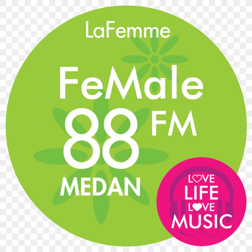 FeMale Radio Logo Radio Broadcasting La Femme FM Broadcasting, PNG, 1000x1000px, Logo, Area, Brand, Fm Broadcasting, Green Download Free
