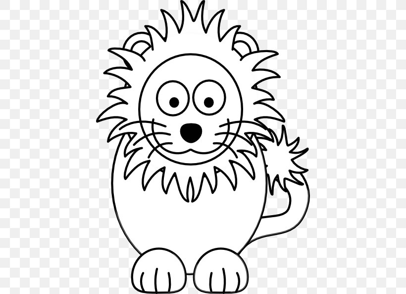 cute lion drawing black and white