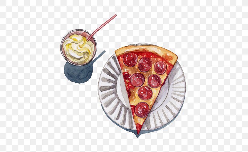 Pizza Drawing Watercolor Painting, PNG, 500x502px, Pizza, Art, Dessert, Dish, Drawing Download Free