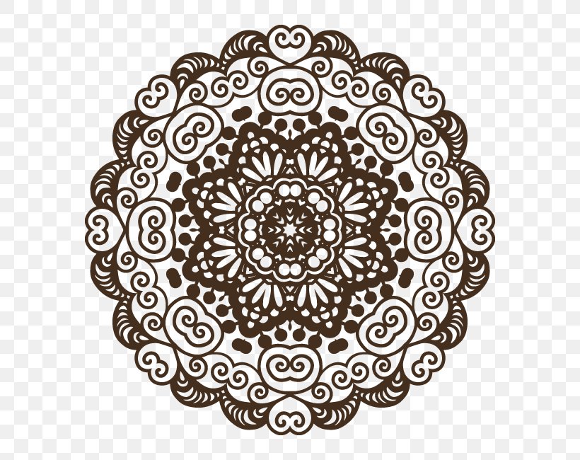 Wall Mandala Sticker Vinyl Group Adhesive, PNG, 650x650px, Wall, Adhesive, Area, Black And White, Decal Download Free