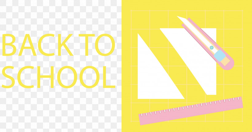 Logo Font Yellow Line Meter, PNG, 3000x1580px, Back To School, Geometry, Line, Logo, Mathematics Download Free