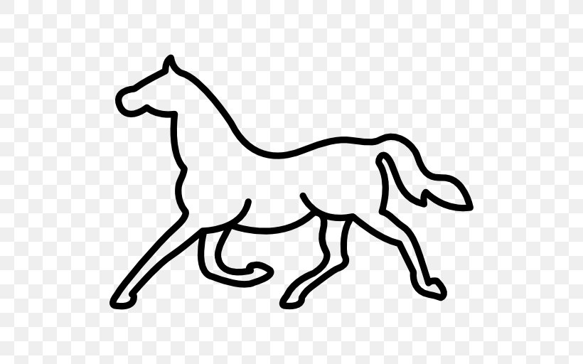 Mustang Pony Drawing Trot Clip Art, PNG, 512x512px, Mustang, Animal, Animal Figure, Area, Black And White Download Free