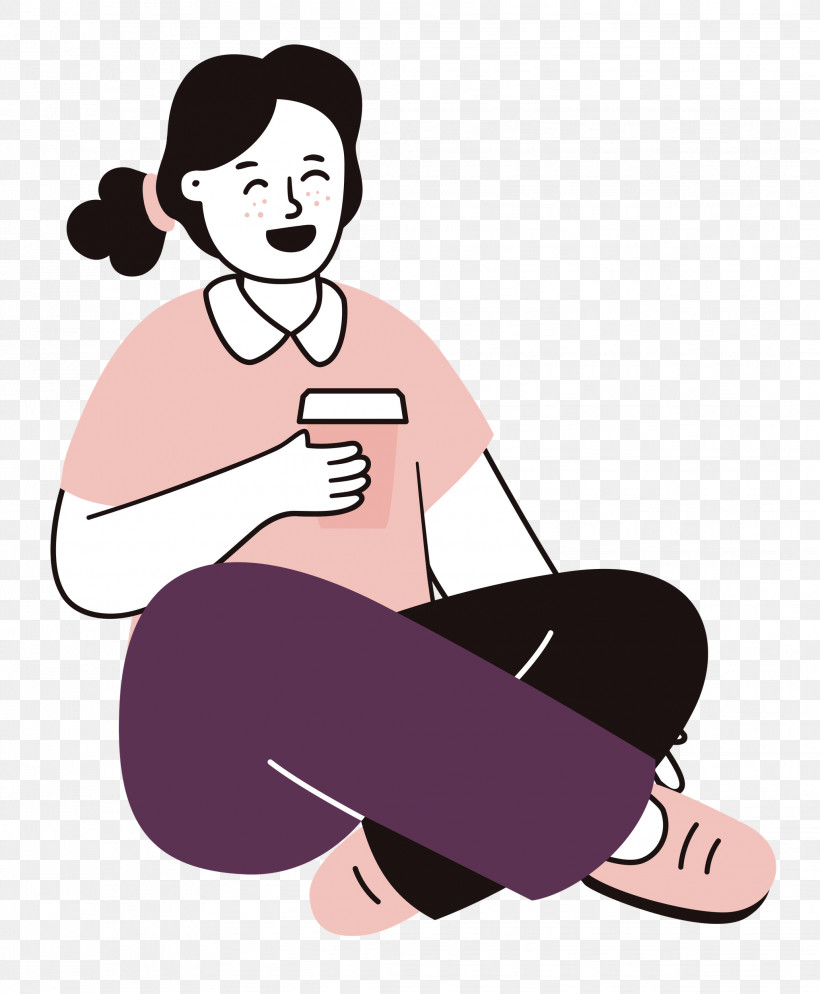 Sitting On Floor Sitting Woman, PNG, 2062x2500px, Sitting On Floor, Cartoon, Clothing, Collar, Computer Download Free