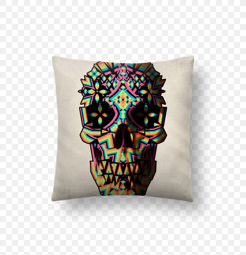 Skull Throw Pillows Towel Color, PNG, 690x850px, Skull, Canvas, Cmyk Color Model, Color, Cotton Download Free