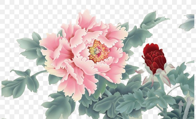Mural Wall Painting Moutan Peony, PNG, 807x500px, Mural, Art, Artificial Flower, Chrysanths, Cut Flowers Download Free