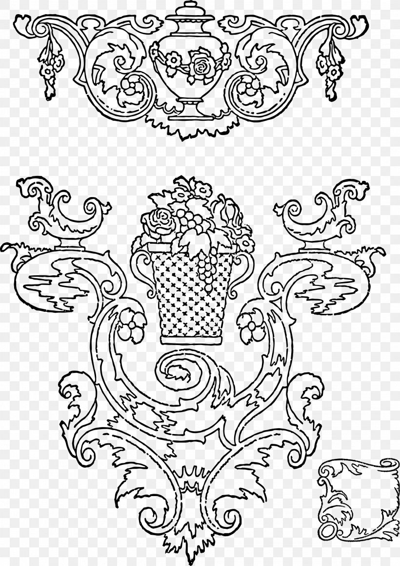 Rococo Drawing Picture Frames, PNG, 2144x3028px, Rococo, Area, Art, Black, Black And White Download Free