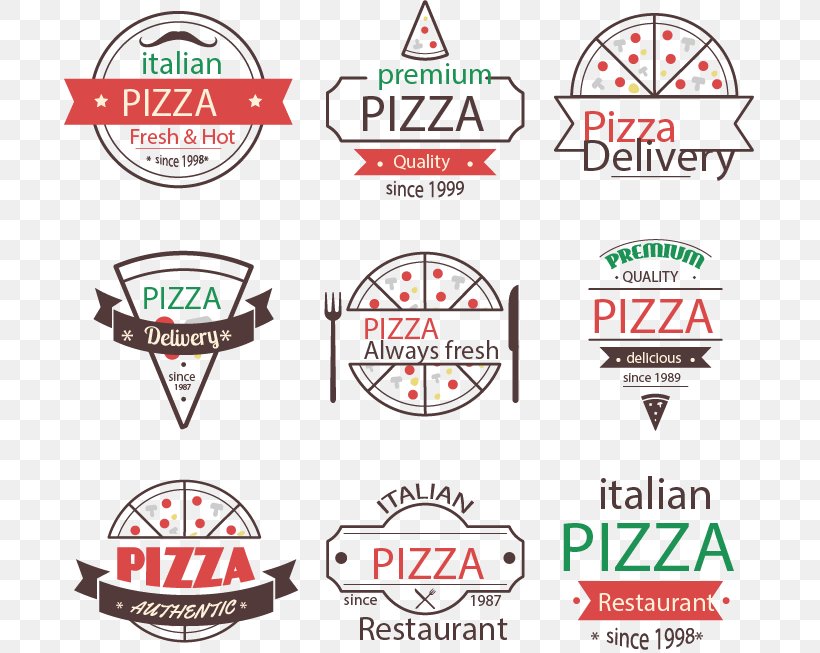 9 Vintage Pizza Logo Vector Material, PNG, 691x653px, Pizza, Area, Brand, Chicago Pizza, Chicago Style Pizza Download Free