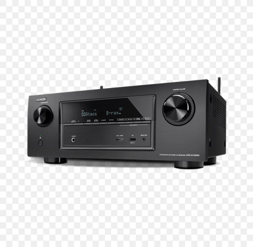 AV Receiver Denon Radio Receiver Home Theater Systems Dolby Atmos, PNG, 800x800px, 4k Resolution, Av Receiver, Amplifier, Audio, Audio Equipment Download Free