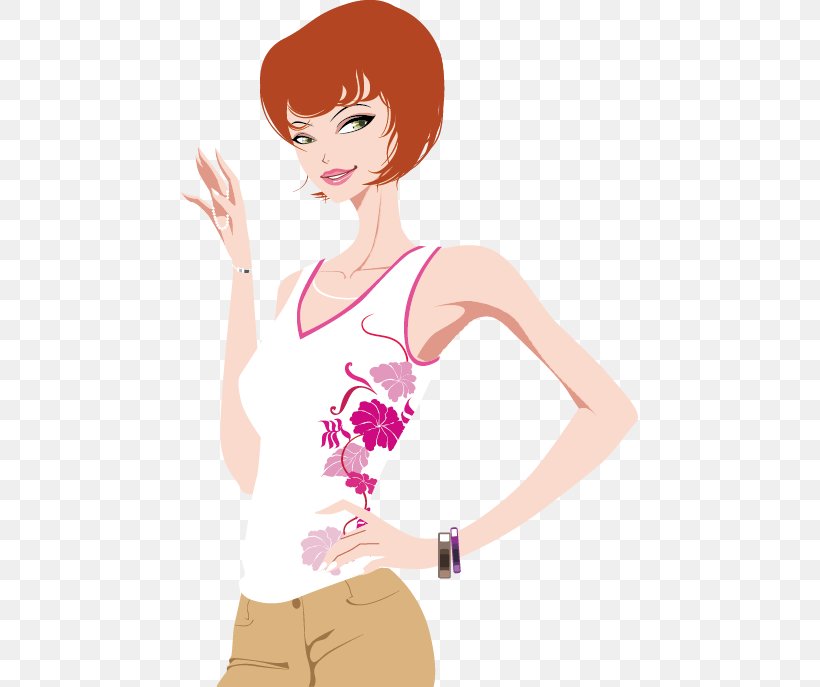 Cartoon Fashion Woman Illustration, PNG, 457x687px, Watercolor, Cartoon, Flower, Frame, Heart Download Free