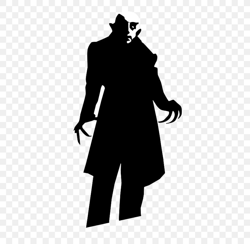 Dracula Nosferatu Silhouette Vampire, PNG, 566x800px, Dracula, Black, Black And White, F W Murnau, Fictional Character Download Free