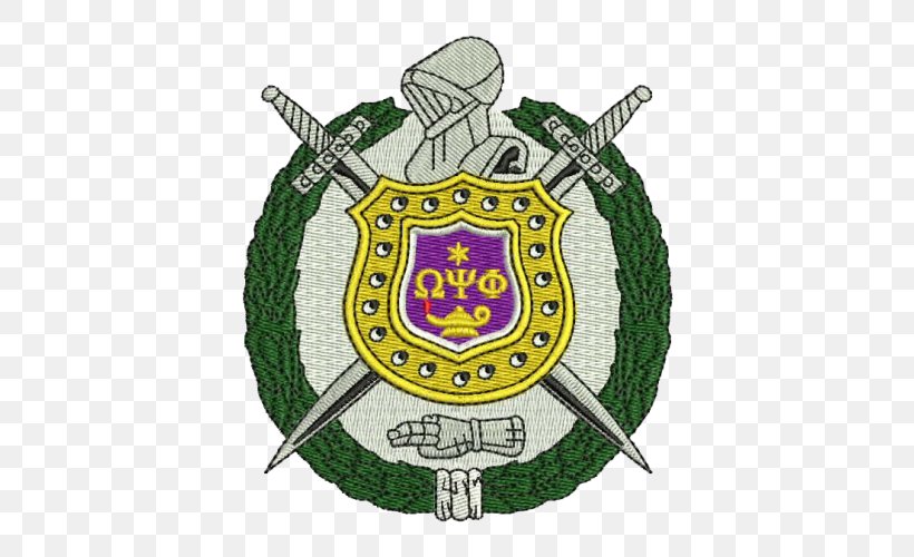 Omega Psi Phi Fraternity Howard University Organization Embroidery, PNG, 500x500px, Omega Psi Phi, Badge, Craft, Decatur, Digitization Download Free