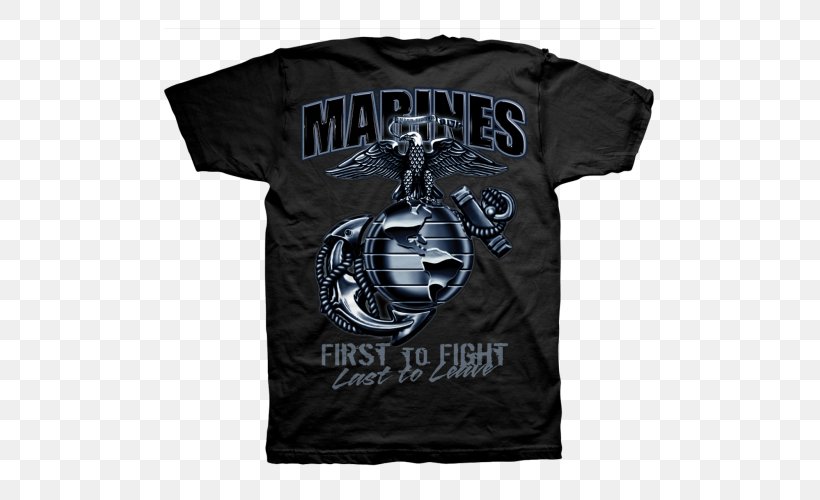 T-shirt Hoodie United States Marine Corps Marines Eagle, Globe, And Anchor, PNG, 500x500px, Tshirt, Army, Black, Brand, Clothing Download Free
