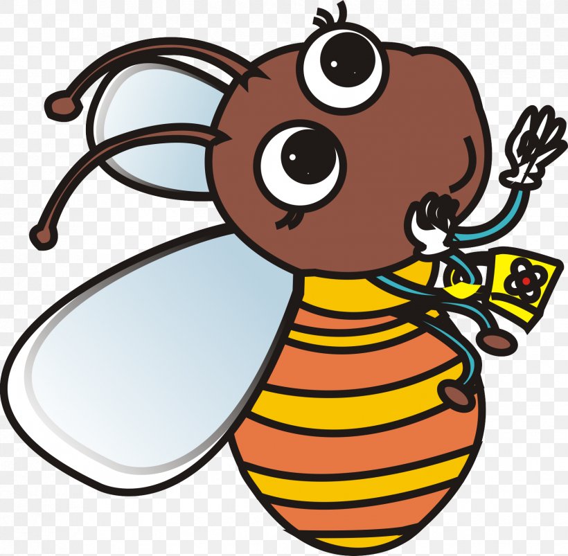 Honey Bee Cartoon Clip Art, PNG, 1726x1691px, Honey Bee, Animal, Artwork, Bee, Cartoon Download Free