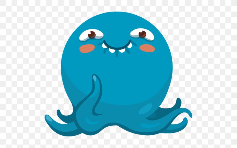 Octopus Sticker Avatar 3D Computer Graphics Clip Art, PNG, 512x512px, 3d Computer Graphics, 2016, 2018, Octopus, Aqua Download Free