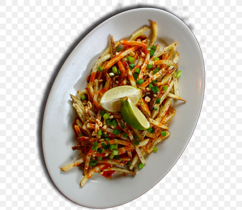 Thai Cuisine Pad Thai French Fries Karedok Vegetarian Cuisine, PNG, 575x711px, Thai Cuisine, Asian Food, Chili Pepper, Chinese Cuisine, Chinese Food Download Free