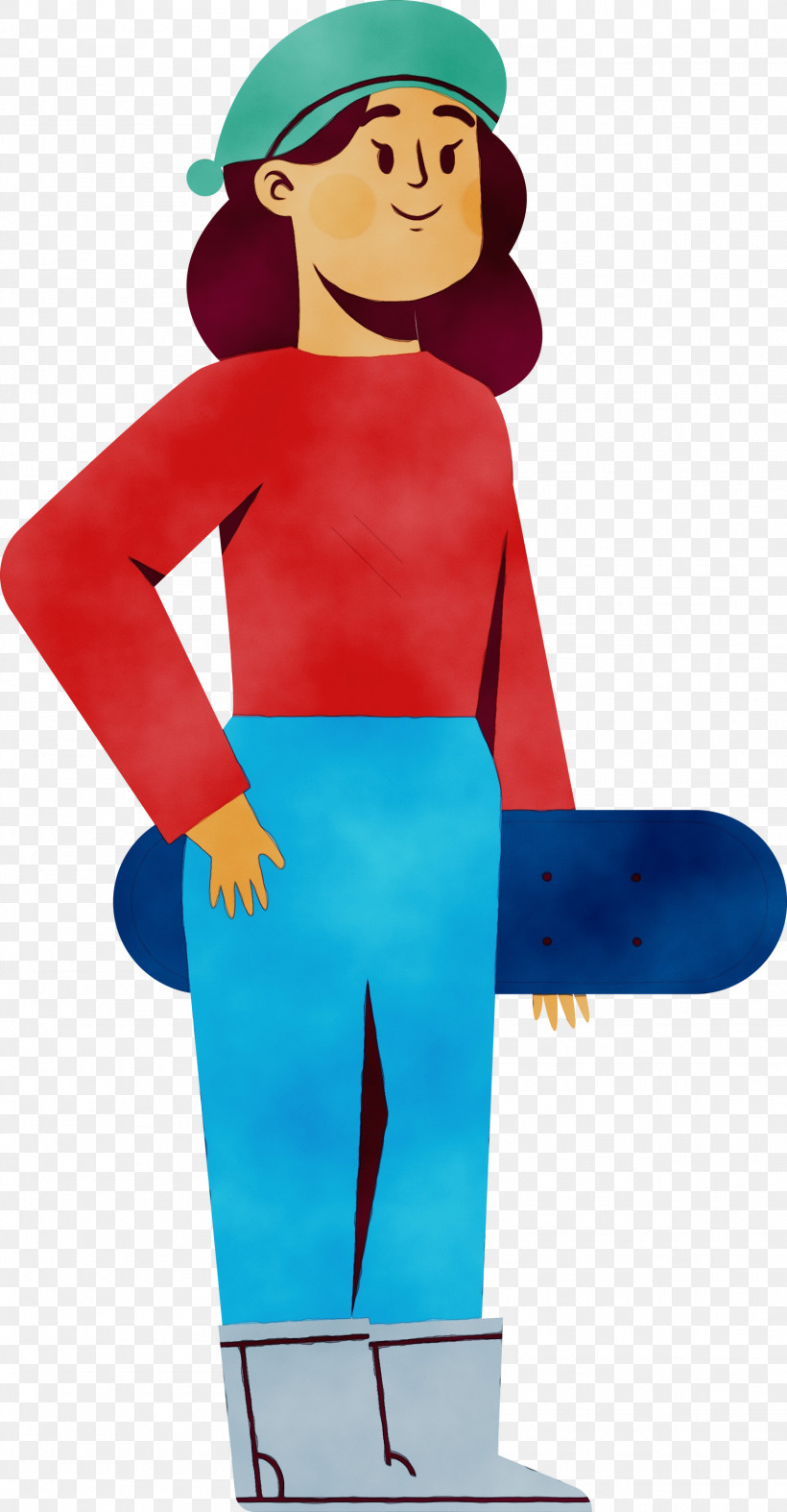 Cartoon Red Electric Blue Neck Style, PNG, 1562x3000px, Watercolor, Animation, Cartoon, Electric Blue, Neck Download Free