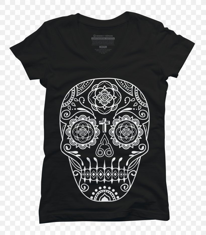 T-shirt La Calavera Catrina Skull Day Of The Dead, PNG, 2100x2400px, Tshirt, Art, Black, Bone, Brand Download Free