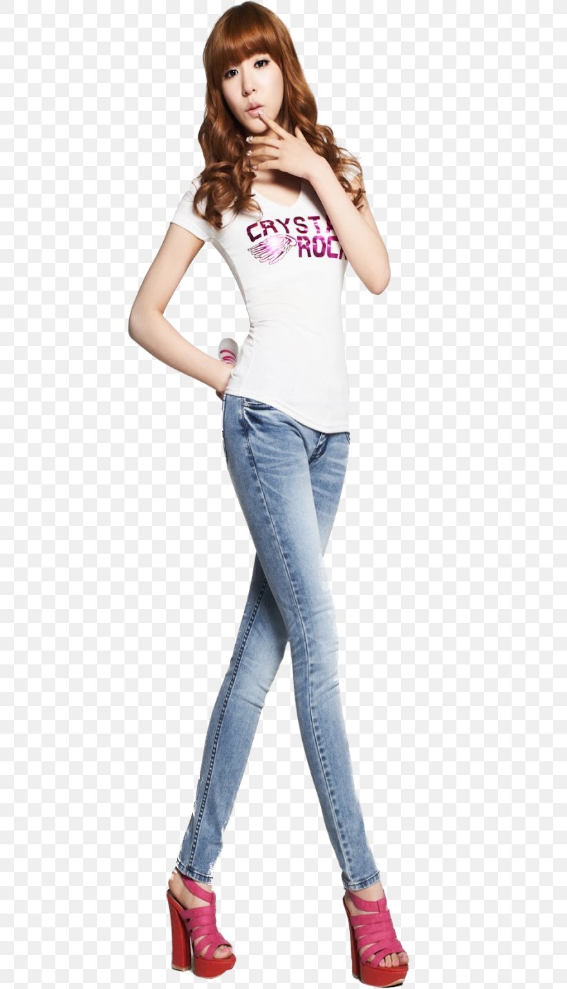 Tiffany Girls' Generation Model Jeans, PNG, 513x1429px, Tiffany, Abdomen, Arm, Brown Hair, Clothing Download Free