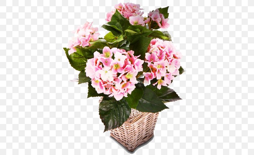 Floral Design Flowerpot Hydrangea Cut Flowers, PNG, 500x500px, Floral Design, Annual Plant, Artificial Flower, Bedroom Furniture Sets, Begonia Download Free