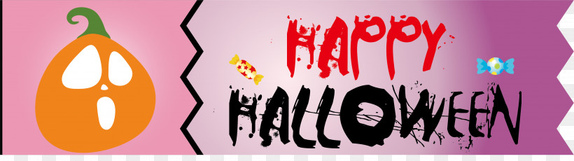 Happy Halloween, PNG, 3784x1062px, Happy Halloween, Logo, Meter, Poster Download Free