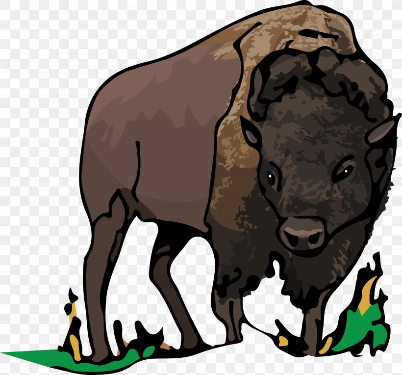 Bison Bull Bear Cattle Clip Art, PNG, 4913x4578px, Bison, Animal, Bear, Bull, California Trail Download Free