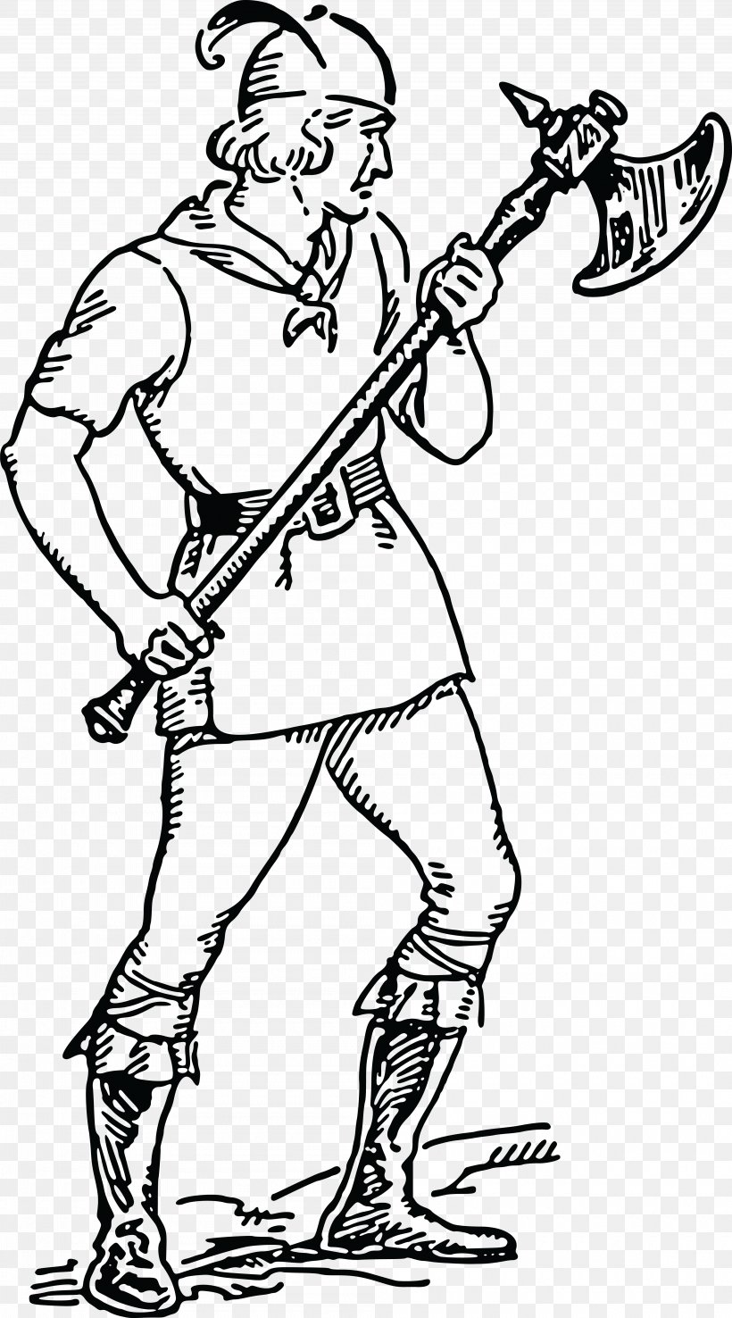 Battle Axe Dane Axe Middle Ages Clip Art, PNG, 4000x7203px, Battle Axe, Arm, Art, Axe, Black And White Download Free