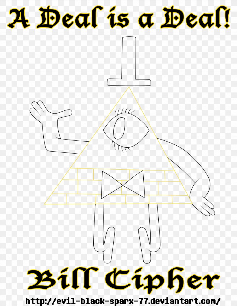 Bill Cipher Drawing Line Art Fan Art, PNG, 3426x4425px, Bill Cipher, Alex Hirsch, Area, Art, Black And White Download Free