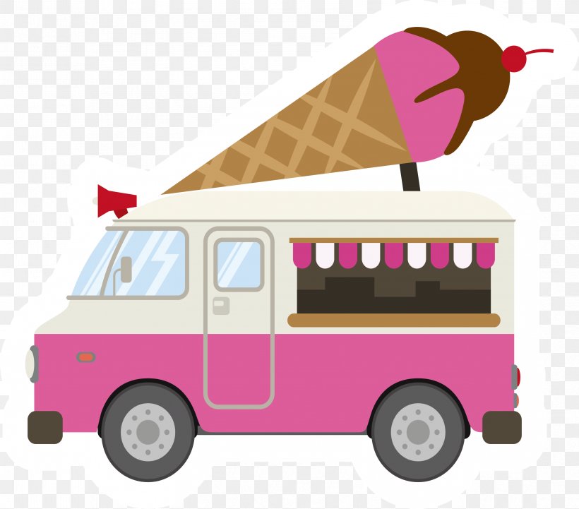 Ice Cream Car Pink, PNG, 3358x2955px, Ice Cream, Car, Color, Commercial Vehicle, Designer Download Free