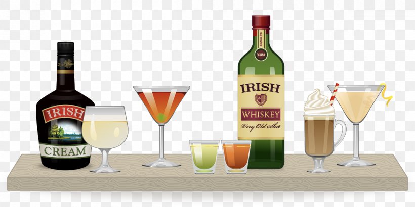 Liqueur Cocktail Saint Patrick's Day Irish Whiskey, PNG, 1200x600px, Liqueur, Alcoholic Beverage, Beer, Bottle, Cocktail Download Free