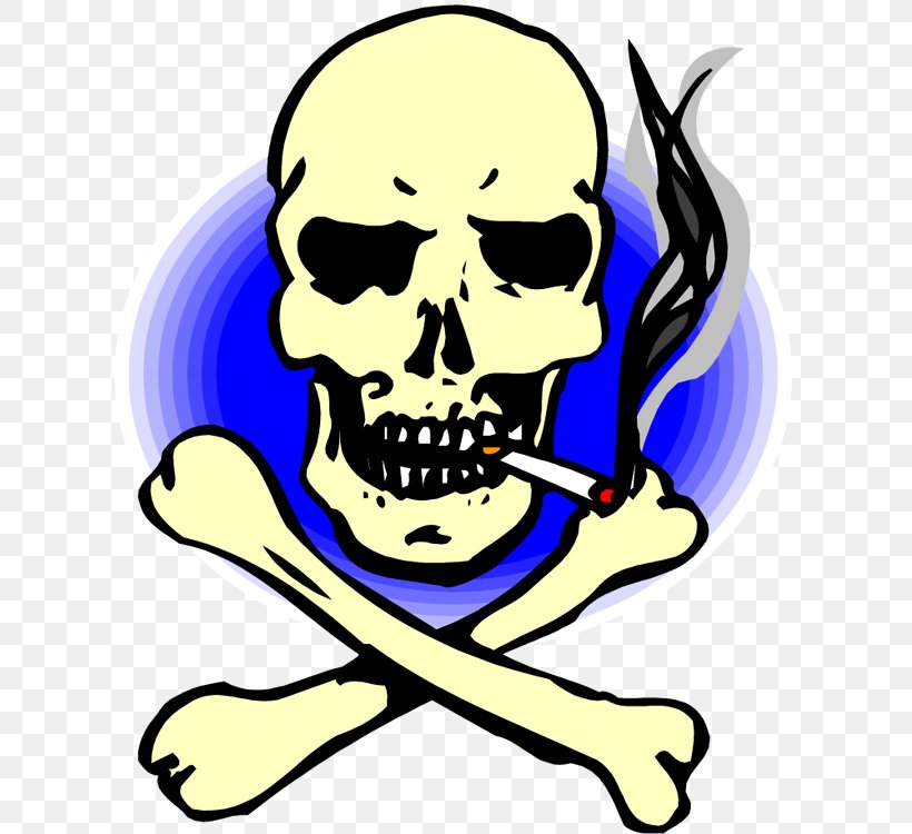 Skull And Crossbones Smoking Skull Of A Skeleton With Burning Cigarette Clip Art, PNG, 613x750px, Watercolor, Cartoon, Flower, Frame, Heart Download Free