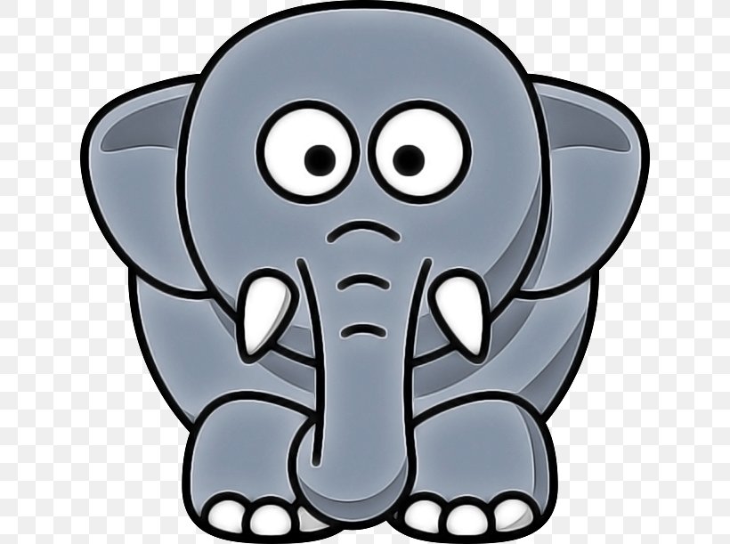 Elephant, PNG, 640x611px, Elephant, Cartoon, Facial Expression, Head, Line Art Download Free